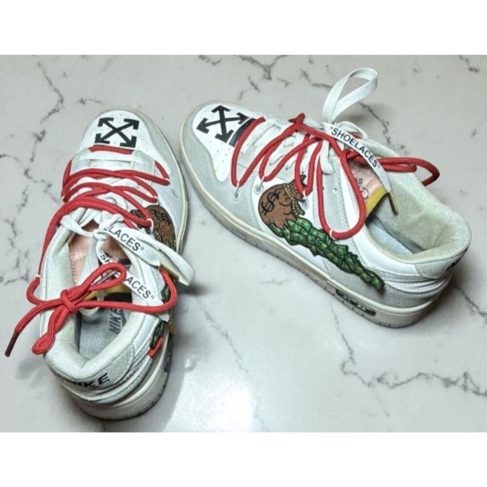 Customized Money Dollar Bill Nike White Dunks lot 01‎ 50
